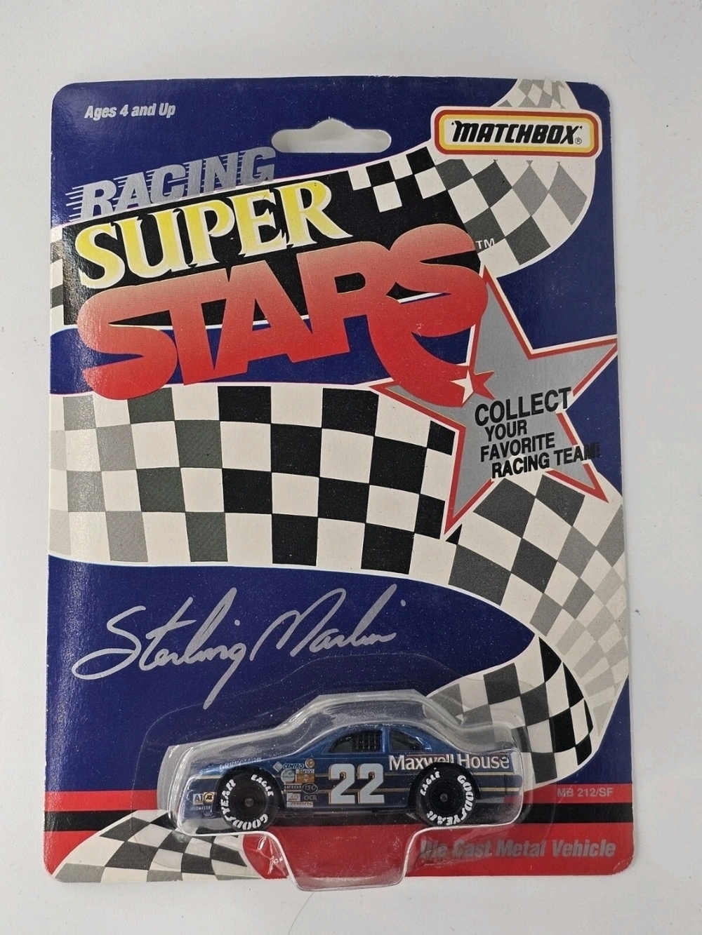 1992 Sterling Marlin #22 Matchbox "Racing Super Stars" 1/64 NASCAR Race Car NEW
